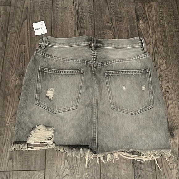 FreePeople We The Free Collection Grey Denim Mini Skirt - Picture 4 of 5